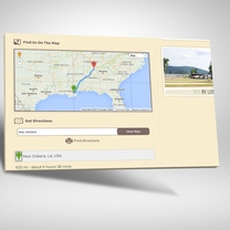 Integrated Google Maps allowing visitors to print turn by turn directions directly from the website