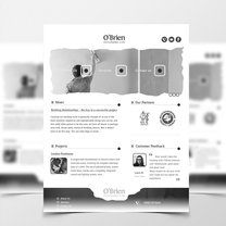 Alternative design for O'Brien Interiors website. This design was not selected for the final project