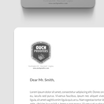 Branding and identity design for Ouch Proofers